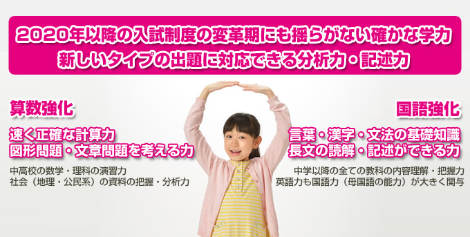 2020年以降の入試制度の変革期にも揺らがない確かな学力。新しいタイプの出題に対応できる分析力・記述力