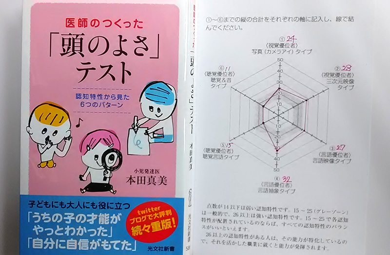 医師のつくった『頭の良さ』テスト（小児発達医　本田真美・光文社新書）とテスト結果